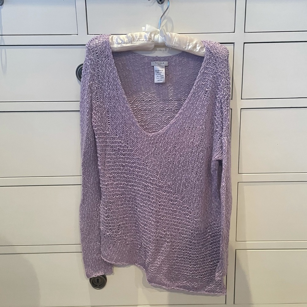 TALULA (ARITZIA) lilac purple asymmetrical knit sweater